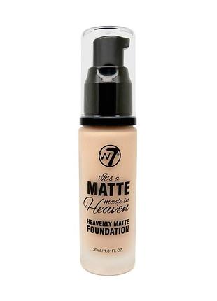 Тональний крем матовий w7 matte made in heaven foundation natural beige