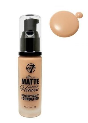 Тональный крем матовый w7 matte made in heaven foundation natural tan