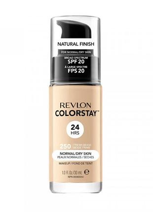 Тональный крем для нормальной и сухой кожи лица revlon colorstay makeup normal and dry skin 250 - fresh beige