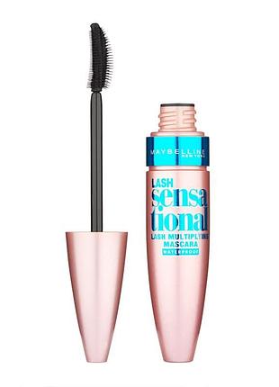 Водостойкая тушь для ресниц maybelline mascara lash sensational waterproof 01 very back