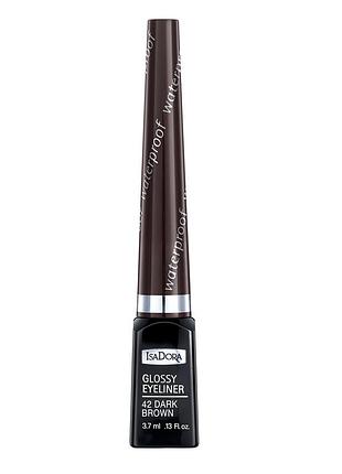 Подводка для глаз isadora glossy eyeliner waterproof 42 - dark brown