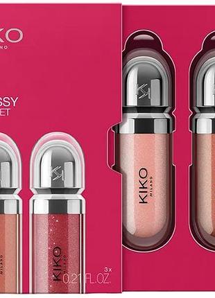 Набор блесков для губ c 3d-ефектом kiko milano 3d hydra lipgloss