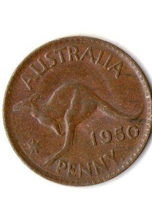 Австралия ø король георг vi 1 пенни, 1950 год бронза, 9.41g, ø 31mm no1782