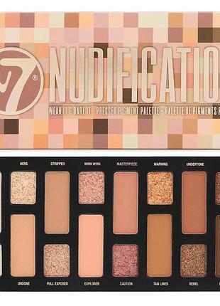 Палітра тіней для повік w7 nudification pressed pigment eyeshadow palette