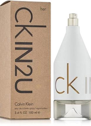 Женские духи calvin klein ck in2u her tester (кельвин кляйн in2u хер) туалетная вода 100 ml/мл тестер