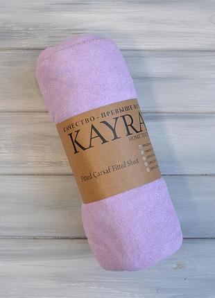 Простирадло kayra 90 x 200 +25 см махрове на гумці бузковий