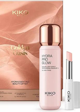 Подарунковий набір для догляду за шкірою kiko milano golden oasis hydra essential beauty gift set