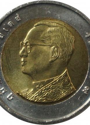 Таиланд ø король рама ix 10 батов, 2008-2017 биметалл, 8.5g, ø 26mm no246