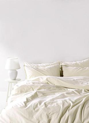 Постільна білизна limasso stonewashed ranforse 160 х 220 см snow white