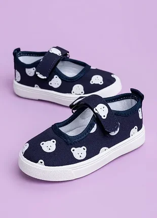 Тапочки для девочек z6053-2 синие мишки для содочки