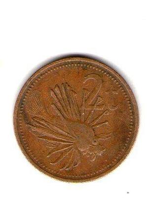 Папуа-новая онтарио 2 тотя, 1981 год бронза, 4.1g, ø 21.6mm no186