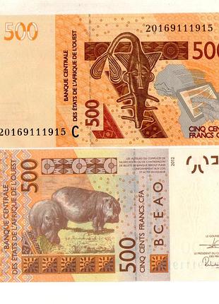Западная африка буркина-фасо 500 франков 2012 г. в unc из пачки №678