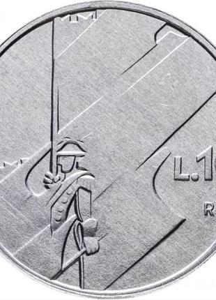 Сан-марино 10 лир, 1990 шестнадцать веков истории алюминий, 1.6g, ø 23.3mm no2143