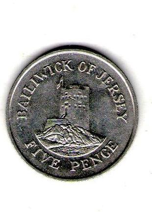 Джерси 5 пенсов, 1984 год медно-никелевый сплав, 5.65g, ø 23.6mm no3087