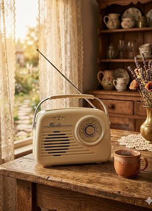Ретро bluetooth колонка p350 с fm-радио, usb, sd, портативный динамик в винтажном стиле
