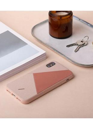 Чохол для iphone xs max native union clic marquetry шкіряний рожевий