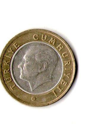 Турция 1 лира, 2018 год биметалл, 8.2g, ø 26.15mm no1602