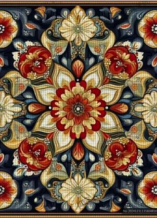 Набір для вишивання за схемою, нанесеною на канву, «ornament». aida 14ct printed, 40*40 см