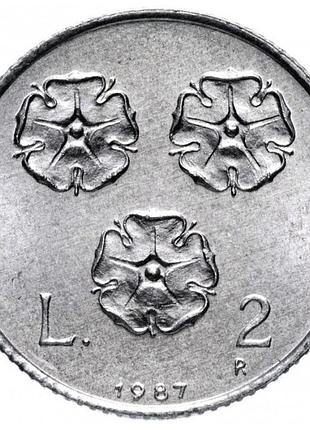 Сан-марино 2 лиры, 1987 15 лет восстановления чеканки монет алюминий, 0.8g, ø 18.3mm no2053