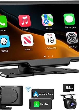 8,1-дюймовий ips-дисплей, бездротове підключення carplay та android auto, запис 1080p, рк-дисплей