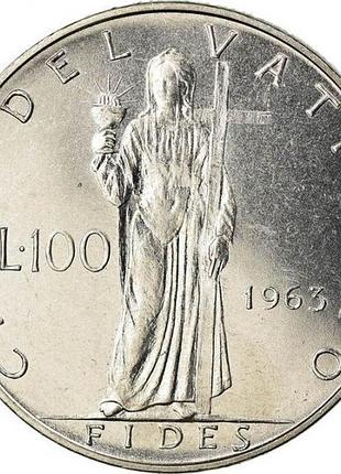 1927 ø папа павел vi 100 лир, 1963-1965 нержавеющая сталь, 8g, ø 27.75mm no2501