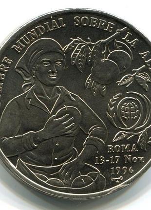 Куба 1 песо, 1996 фао - международная конференция в риме медно-никелевый сплав, 25.83g, ø 38mm no3552