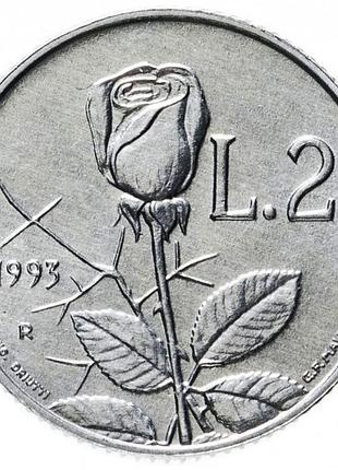 Сан-марино 2 лиры, 1993 алюминий, 0.8g, ø 18.3mm no2232