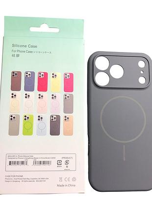 Чехол силиконовый магнитный с магсейф для iphone 17promax silicone beats with magsafe №12 graphite gray