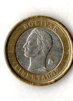 Венесуэла ø боливарианская республика 1 боливар, 2009 год биметал, 8.1g, ø 24mm no224
