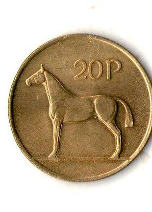 Республика ирландия (éire) 20 пенсов 1992 год никель-латунь, 8.47g, ø 27.1mm no380