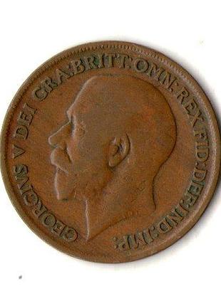 Большая британия ø король георг v 1 пенни 1920 год бронза, 9.45g, ø 30.8mm no388