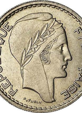 Франция 10пишем, 1949 год медно-никелевый сплав, 7g, ø 26mm no519