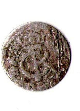 Лівонія › шведська окупація риги 1 солід, 1660-1665 срібло (білон), 0.55g, ø 15mm №3417