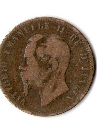 Италия ø король виктор эммануил ii 10 чентезимо, 1866 год медь, 10g, ø 30mm no3345