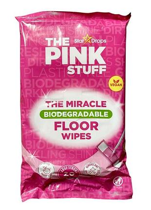 Вологі серветки для миття підлоги the pink stuff, 20 шт.