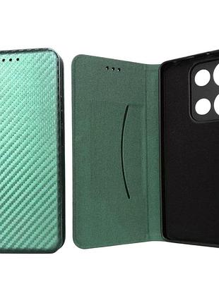 Чехол книжка для телефона xiaomi redmi 15c 5g 173mm europe version fiber на магните с функцией подставки и карманом для карт green
