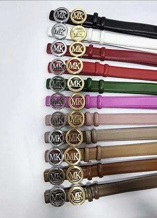 Кожаный ремень michael kors 3 см, ремень майкл корс 3 см, ремень натуральная кожа, брендовый ремень