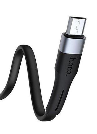 Кабель usb micro usb hoco x34 surpass 2.4a 1m (плоский) black