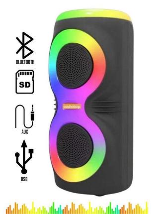 Портативная bluetooth колонка ms-3637bt 20вт, led подсветка, usb, sd, 40х17.5х17.5см black