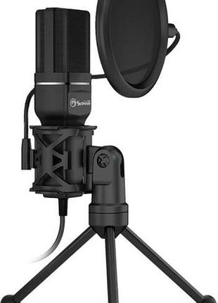 Игровой конденсаторный микрофон marvo mic-03 (led, трипод) black