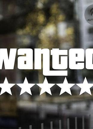 Наклейка на авто oracal wanted 30х13 см, белый