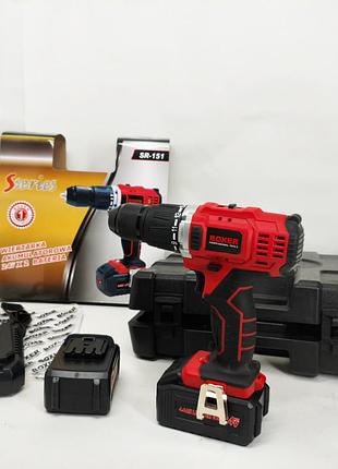 Дрель-шуруповерт для сборки мебели boxer sr-151 24в, аккумуляторный шуруповерт с насадками в кейсе lh-41 4