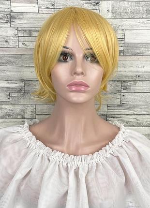 Парик желтый короткий аниме косплей cosplay