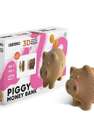 Картонный 3d пазл-конструктор "cartonic 3d puzzle piggy money bank" копилка свинка