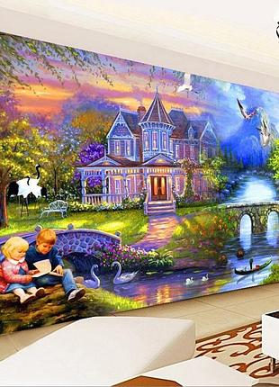 Алмазная мозаика замок 100*40 см круглые камни по номерам