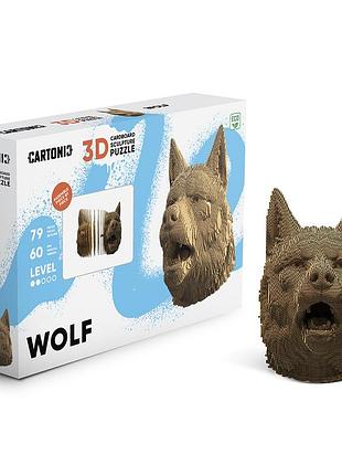 Картонный 3d пазл-конструктор "cartonic 3d puzzle wolf" волк