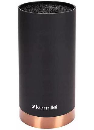 Підставка kamille black&rose, колода для ножів ø11х22см з поліпропіленовим наповнювачем