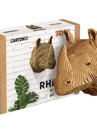 Картонный 3d пазл-конструктор "cartonic 3d puzzle rhino" носорог