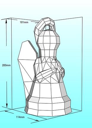 Paperkhan конструктор из картону ангел 3d фигура статуя скульптура паперкрафт набор для творчества пазл оригам