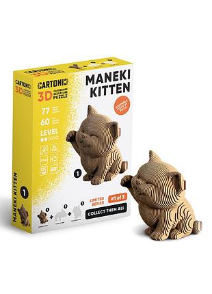 Картонный 3d пазл-конструктор "cartonic 3d puzzle maneki kitten" котик 1